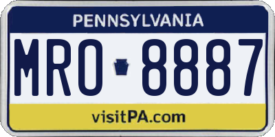 PA license plate MRO8887