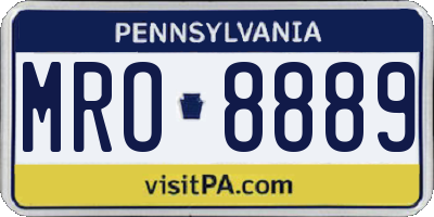 PA license plate MRO8889