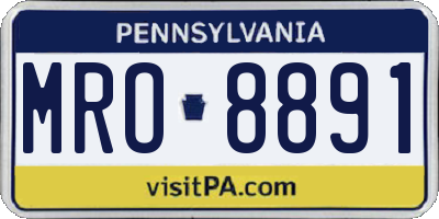 PA license plate MRO8891