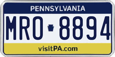 PA license plate MRO8894