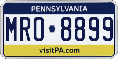 PA license plate MRO8899