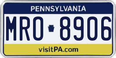 PA license plate MRO8906