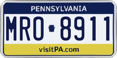 PA license plate MRO8911