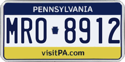 PA license plate MRO8912