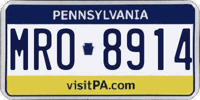 PA license plate MRO8914