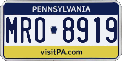 PA license plate MRO8919