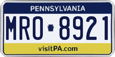 PA license plate MRO8921
