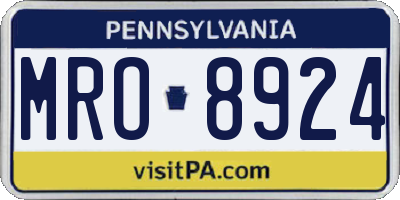 PA license plate MRO8924