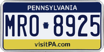 PA license plate MRO8925