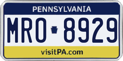 PA license plate MRO8929