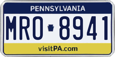 PA license plate MRO8941