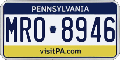 PA license plate MRO8946