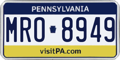 PA license plate MRO8949