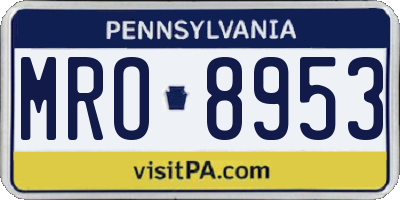 PA license plate MRO8953