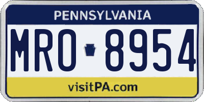 PA license plate MRO8954