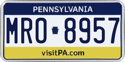 PA license plate MRO8957