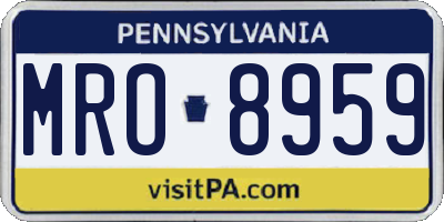 PA license plate MRO8959