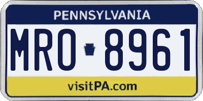 PA license plate MRO8961