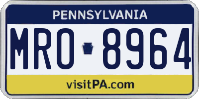 PA license plate MRO8964