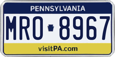 PA license plate MRO8967