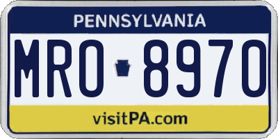 PA license plate MRO8970