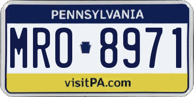 PA license plate MRO8971