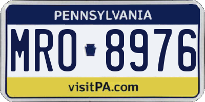PA license plate MRO8976