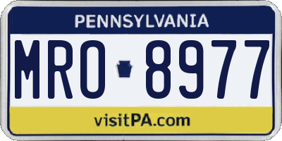 PA license plate MRO8977