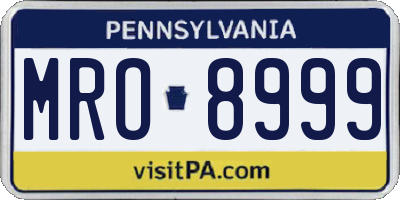 PA license plate MRO8999