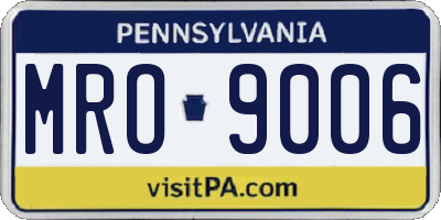 PA license plate MRO9006