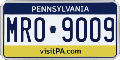 PA license plate MRO9009