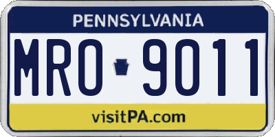 PA license plate MRO9011