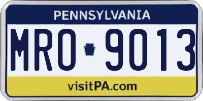 PA license plate MRO9013