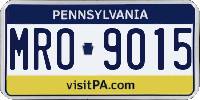 PA license plate MRO9015