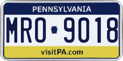 PA license plate MRO9018