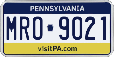 PA license plate MRO9021