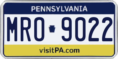 PA license plate MRO9022
