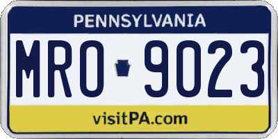 PA license plate MRO9023