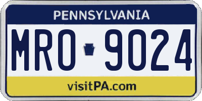 PA license plate MRO9024