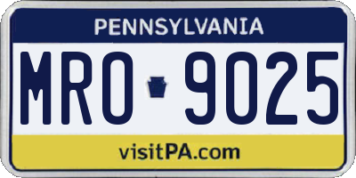 PA license plate MRO9025