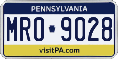 PA license plate MRO9028