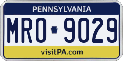 PA license plate MRO9029