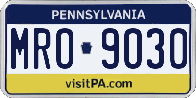 PA license plate MRO9030