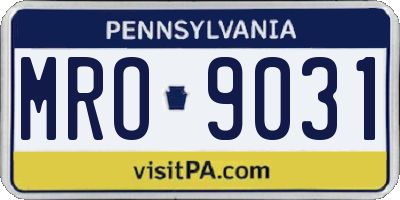 PA license plate MRO9031