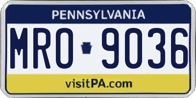 PA license plate MRO9036