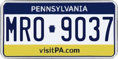 PA license plate MRO9037