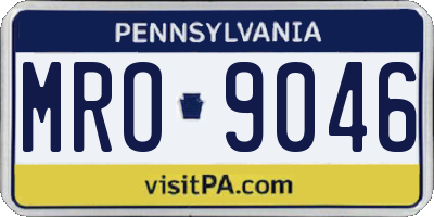 PA license plate MRO9046