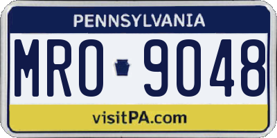 PA license plate MRO9048