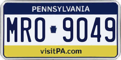 PA license plate MRO9049