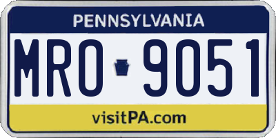 PA license plate MRO9051